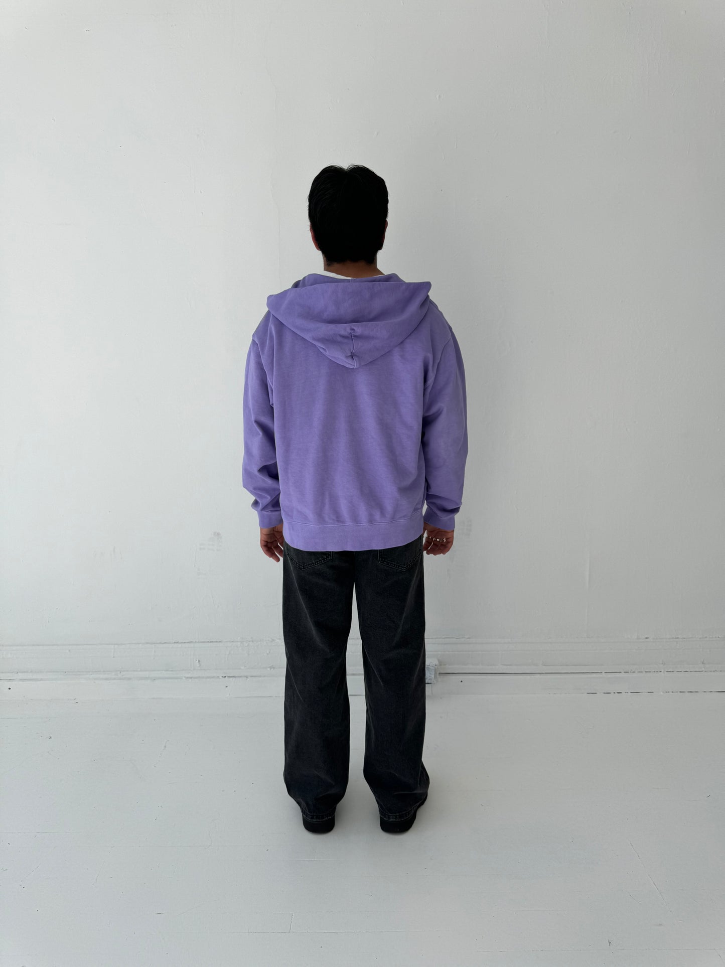 Custom Dye Zip-Up Hoodie - Purple